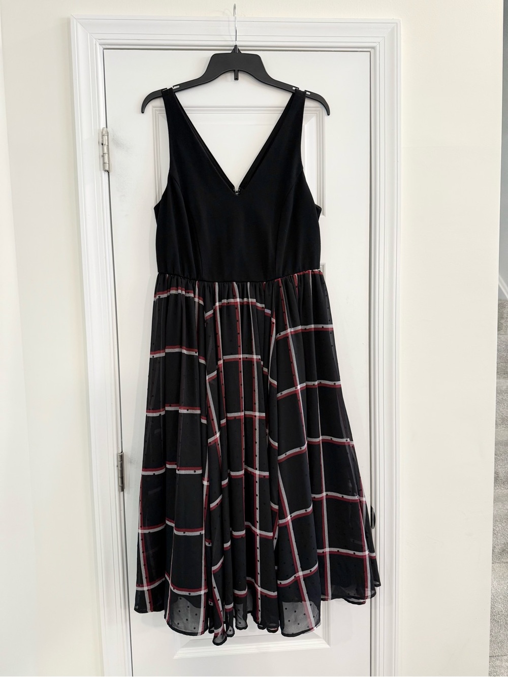 Torrid Black Plaid Dress Size 12 Sleeveless A-Line Preppy Fall